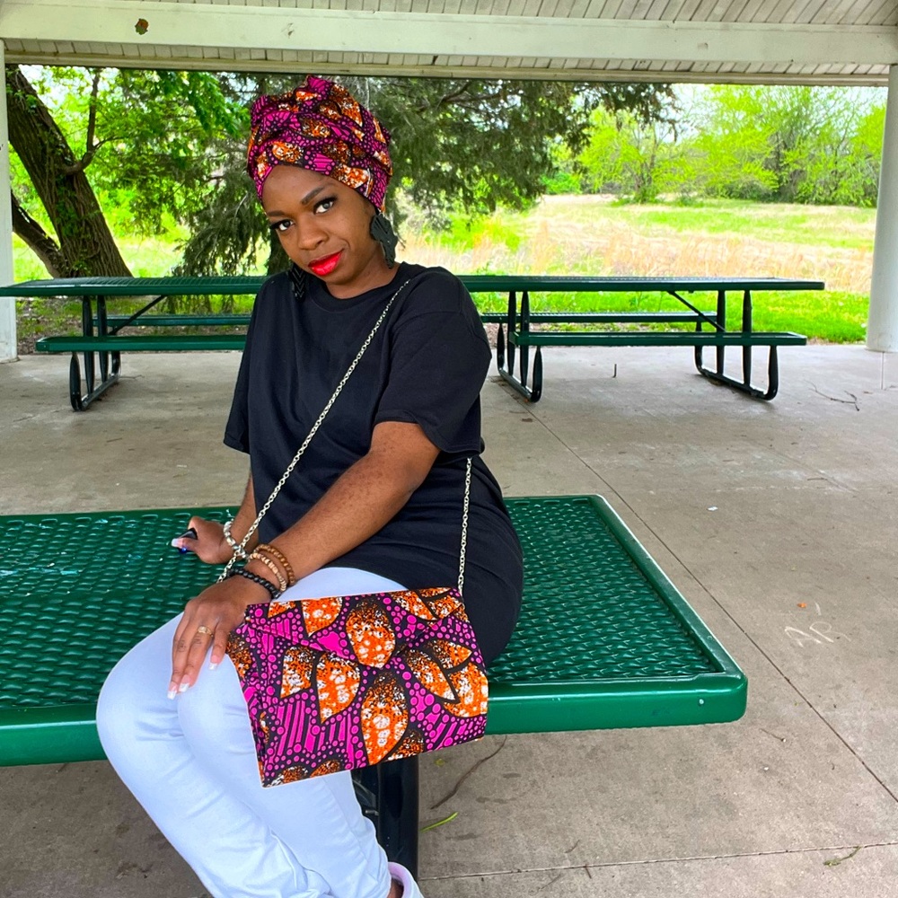 Ankara Head wrap and Clutch Matching Set - Picture 2 of 2